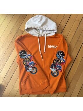 Buzz Aldrin x PacSun NASA Mission Patch Hoodie Orange Space Pullover Small